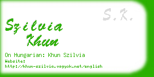 szilvia khun business card